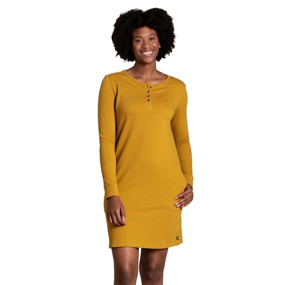 Toad&Co Ponderosa‎ Long-Sleeve Dress Size Medium In Antler - Picture 1 of 13